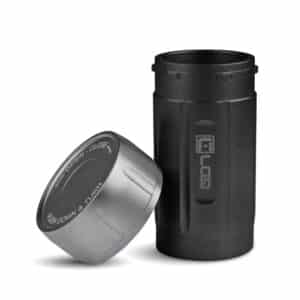 Canniloq TXD120BT Airtight Storage Jar and Smell Proof Container Keeps Herbs Fresh for Months, Black Body, Gray Cap