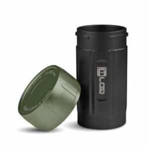 Canniloq TXD120BGN Airtight Storage Jar and Smell Proof Container Keeps Herbs Fresh for Months, Black Body, Green Cap