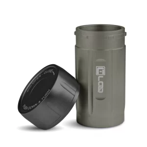 Canniloq TXD120GB Airtight Storage Jar and Smell Proof Container Keeps Herbs Fresh for Months, Gray Body, Black Cap