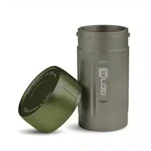 Canniloq TXD120GGN Airtight Storage Jar and Smell Proof Container Keeps Herbs Fresh for Months, Gray Body, Green Cap