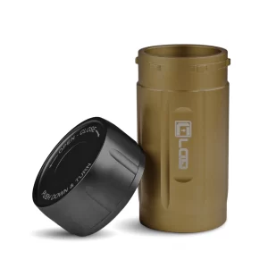 Canniloq TXD120TB Airtight Storage Jar and Smell Proof Container Keeps Herbs Fresh for Months, Tan Body, Black Cap